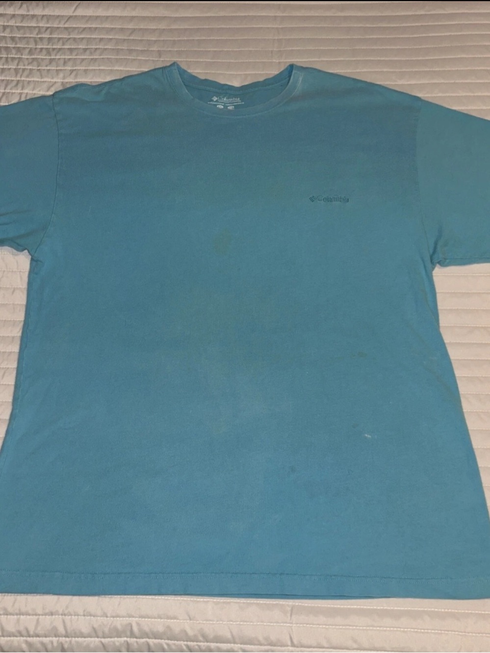 Columbia Sportswear T-Shirt XXL Light Teal Blue Short Sleeve Cotton Tee
